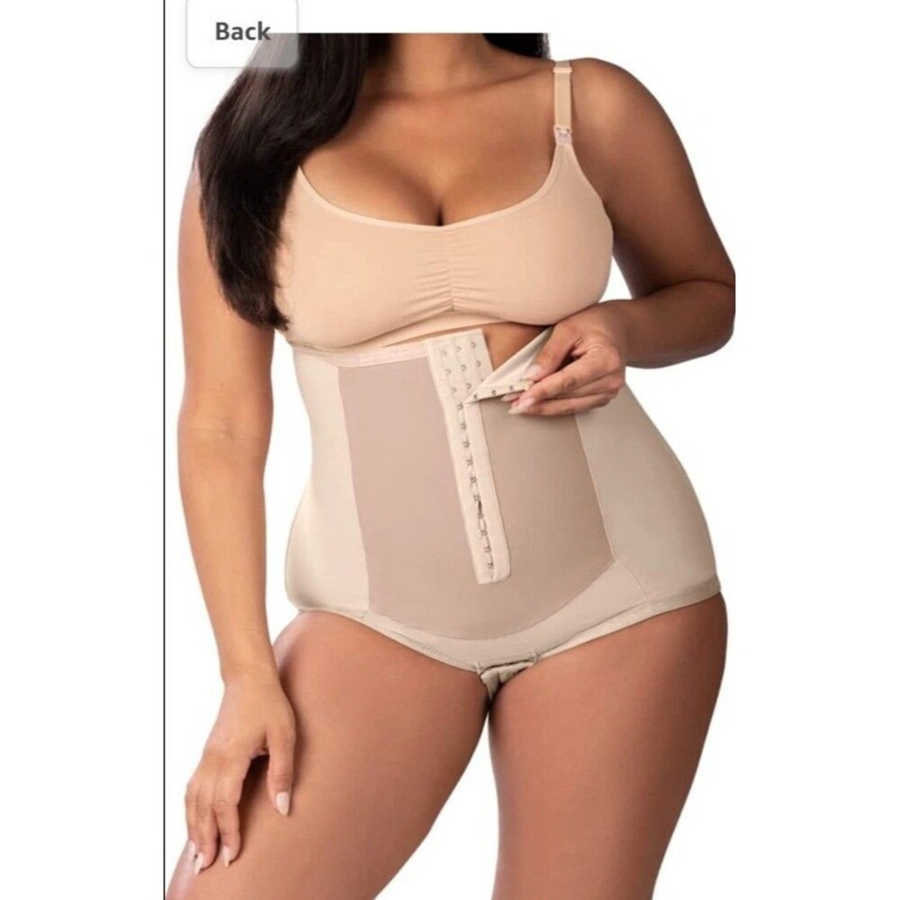 NWT Bellefit Dual Closure Corset Postpartum Girdle - Belly Support Band L Beige